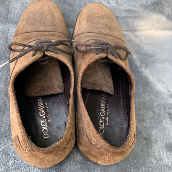 Dolce & Gabbana Nubuck Leather Ethnic Gaelic Gatsby Cap Toe Derby Oxford Sz 8.5 main image 12